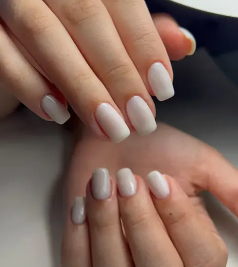 White polish finish — reference photograph