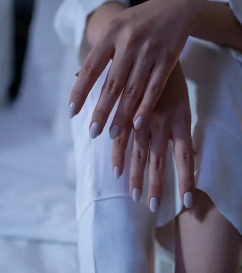 Fresh white manicure — reference photograph